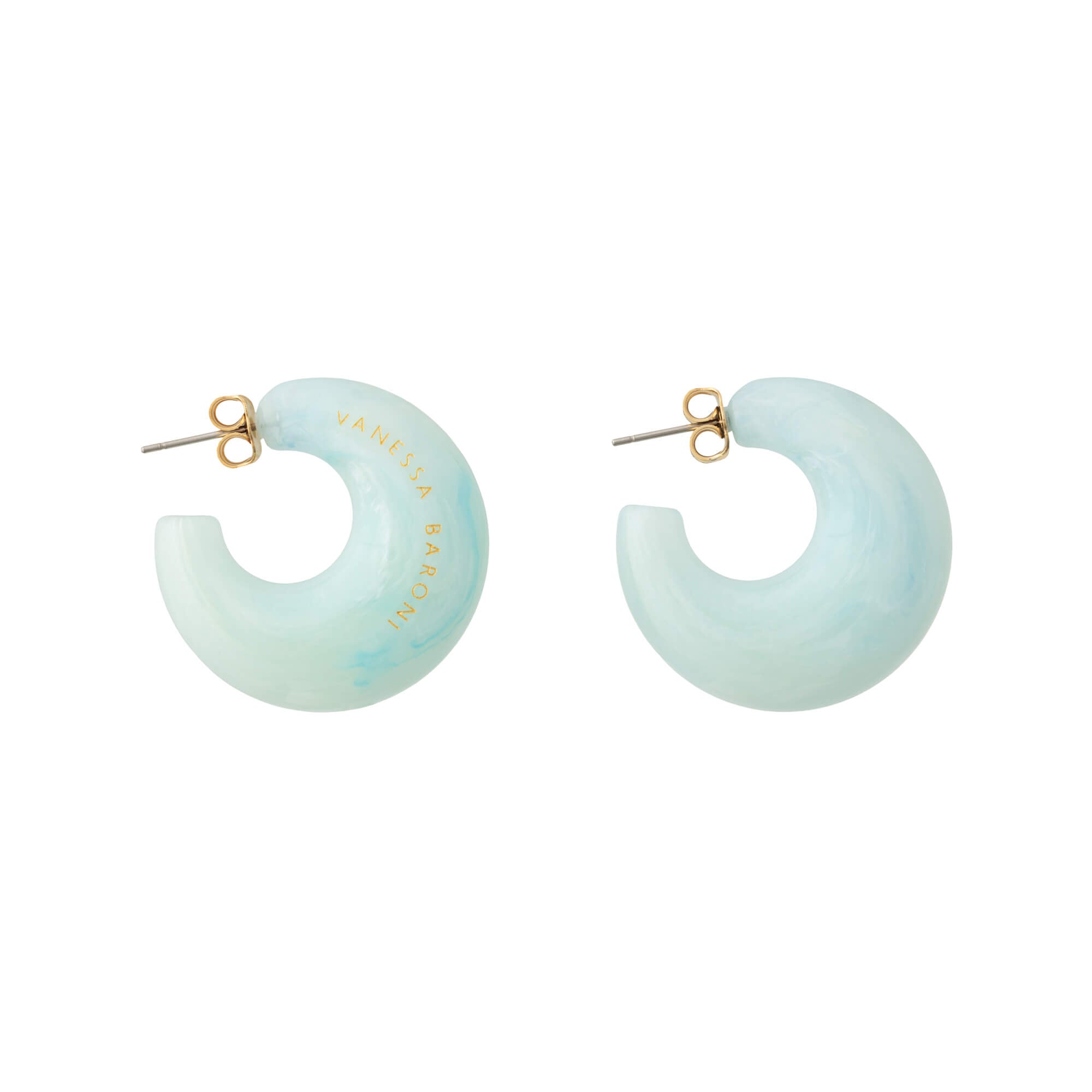 Moon Earrings Cloud Marble