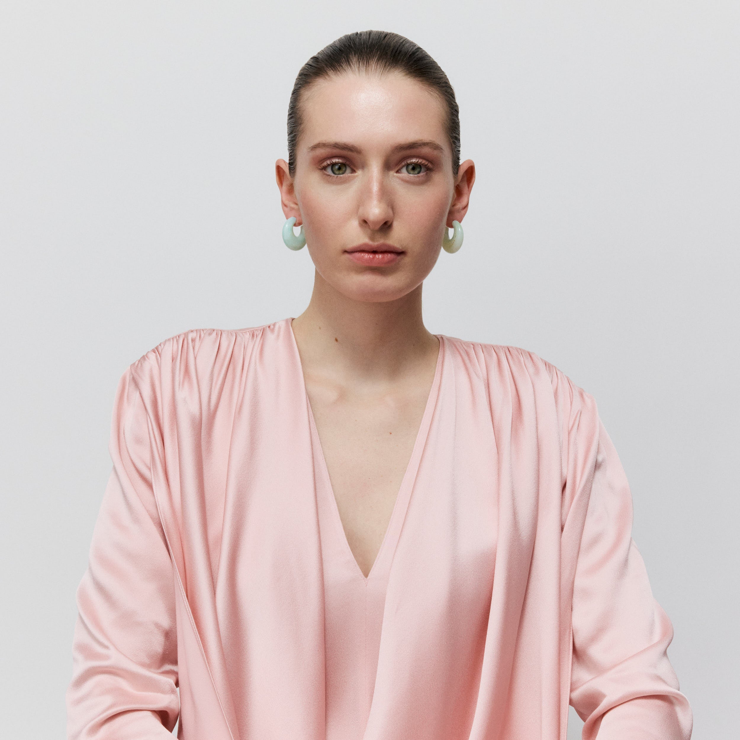 Moon Earrings Cloud Marble