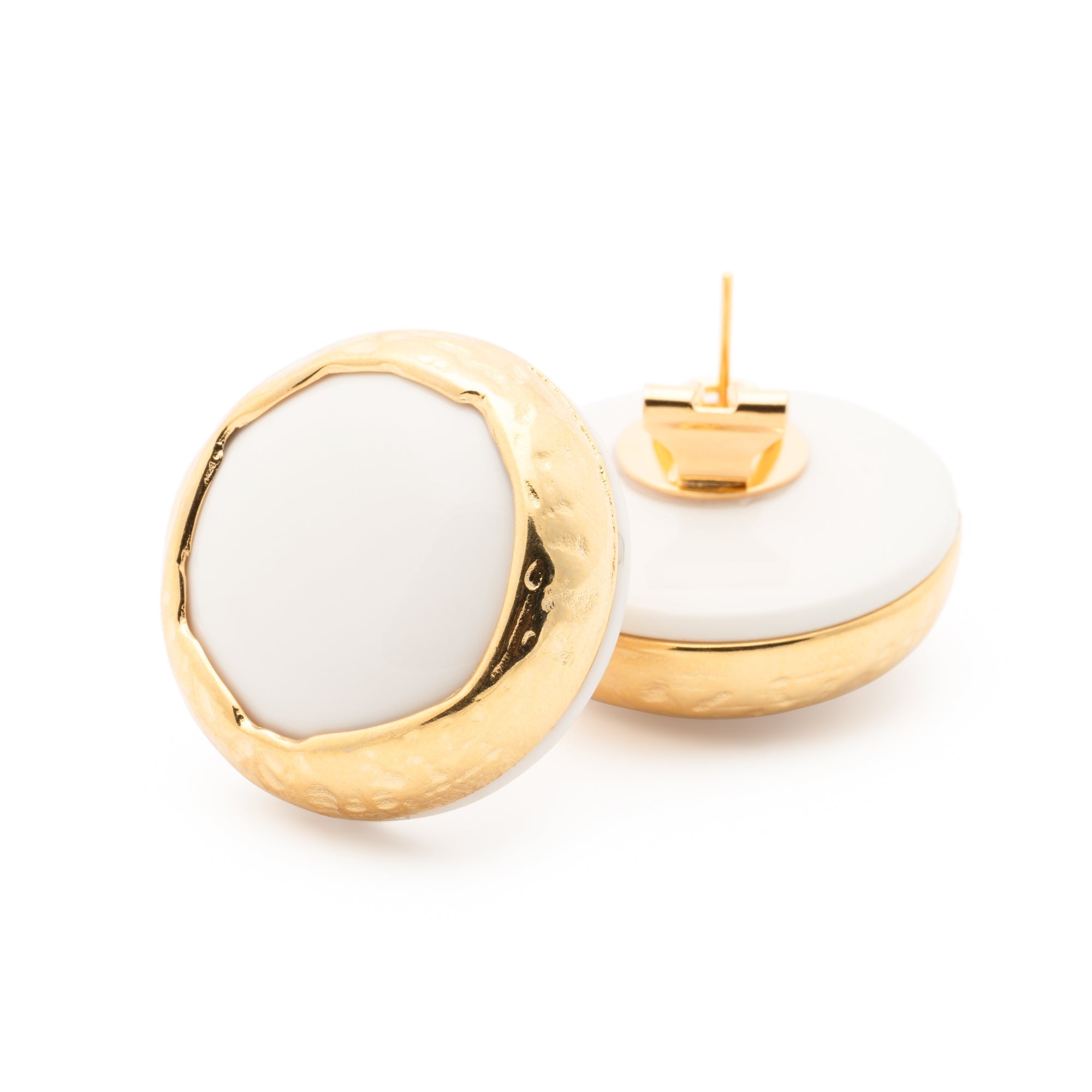 Vintage Round Earrings Off-white