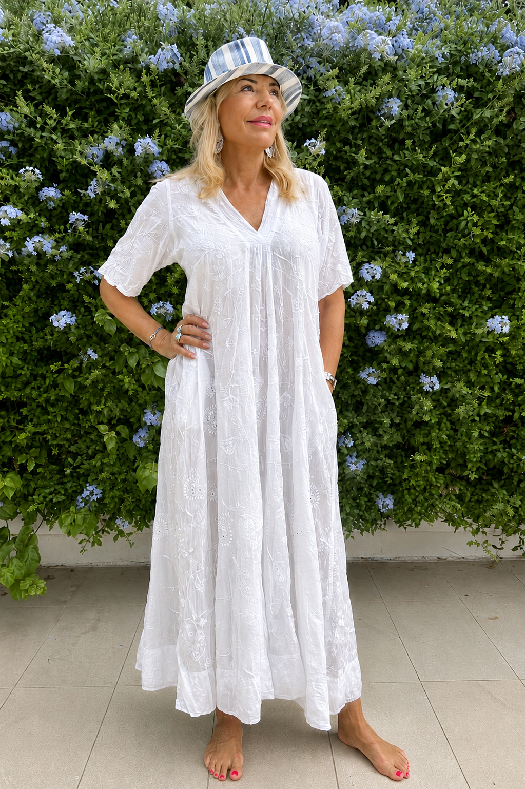 Anita Maxi Dress Sweet White