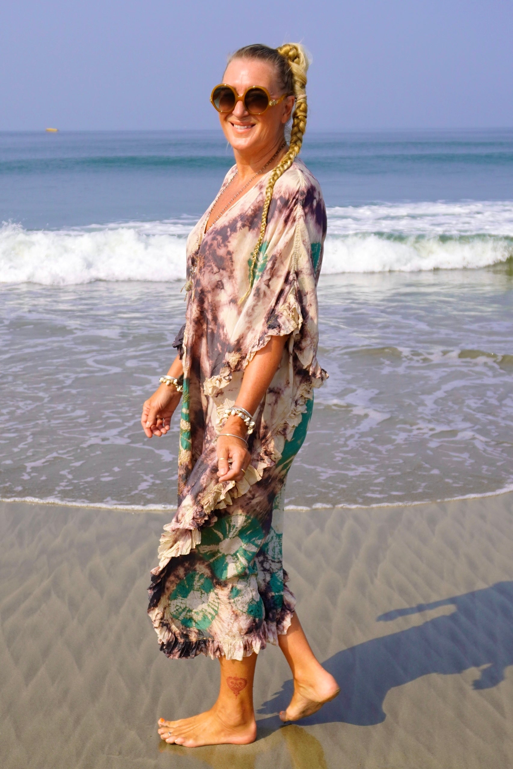 Fami Maxi Kaftan Fami Charcoal Emerald