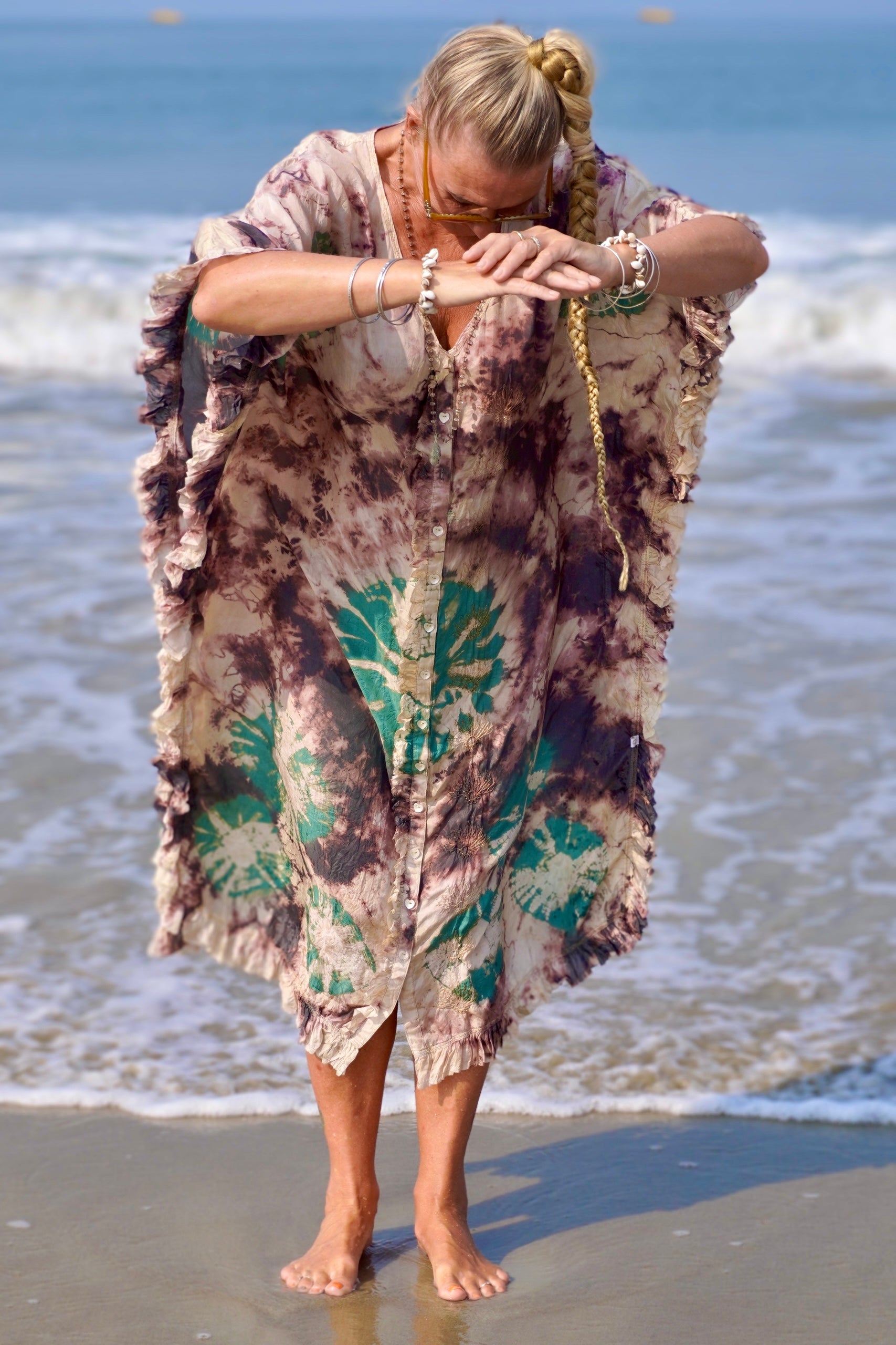 Fami Maxi Kaftan Fami Charcoal Emerald