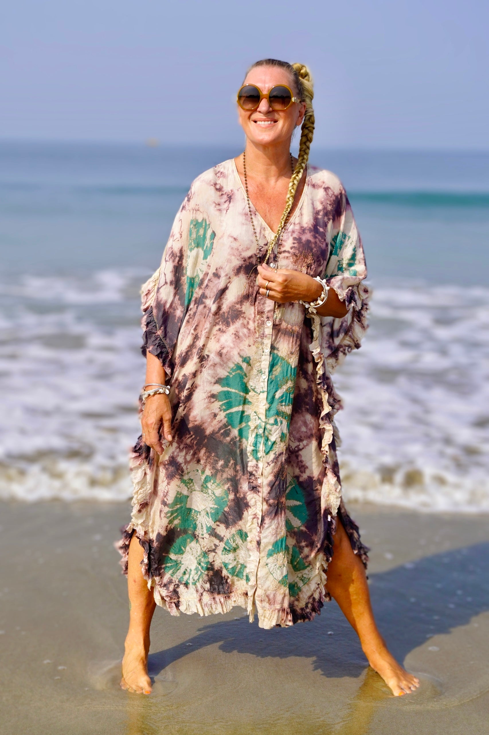 Fami Maxi Kaftan Fami Charcoal Emerald