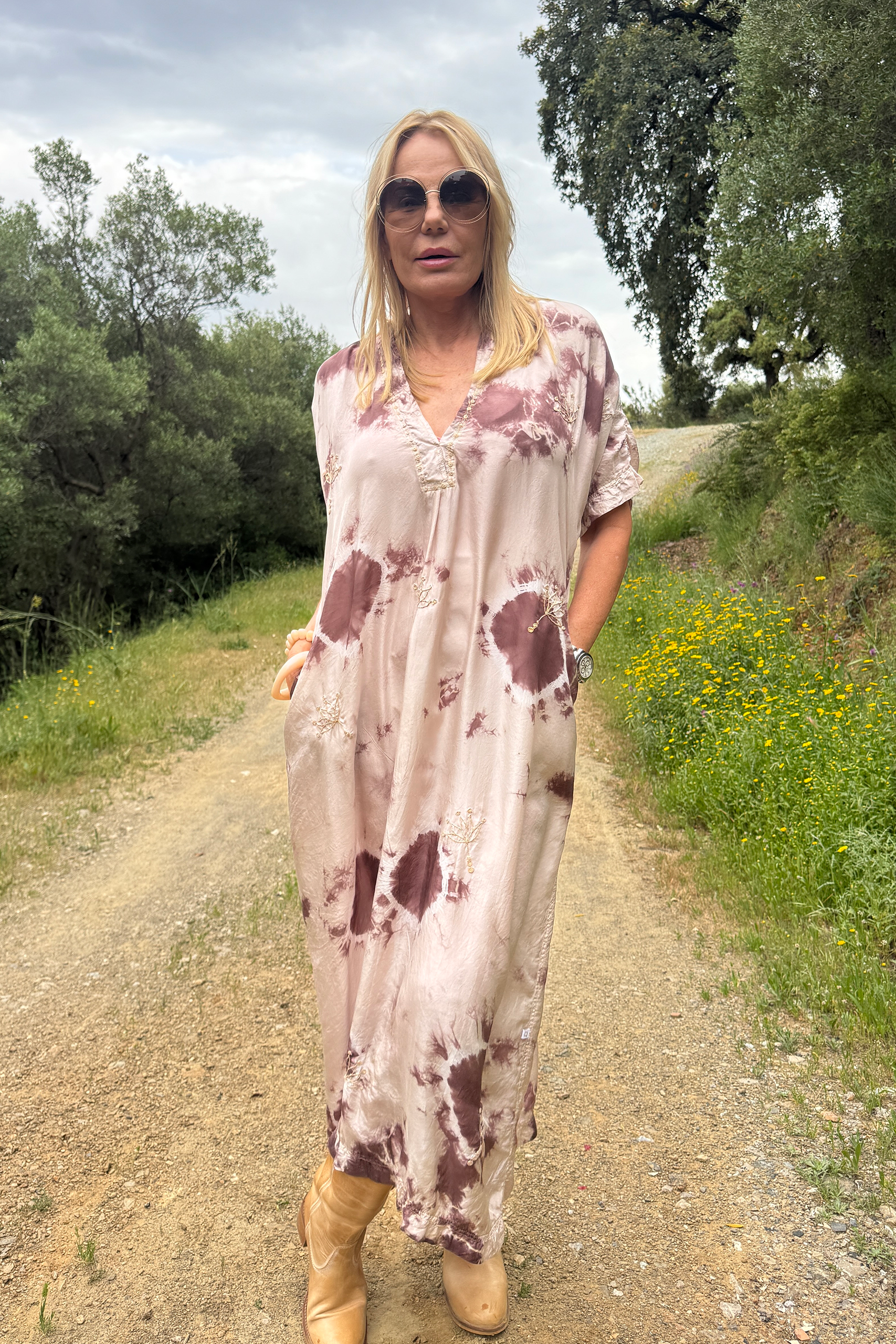 Vanessa Maxi Dress Lotus Champagne Brown