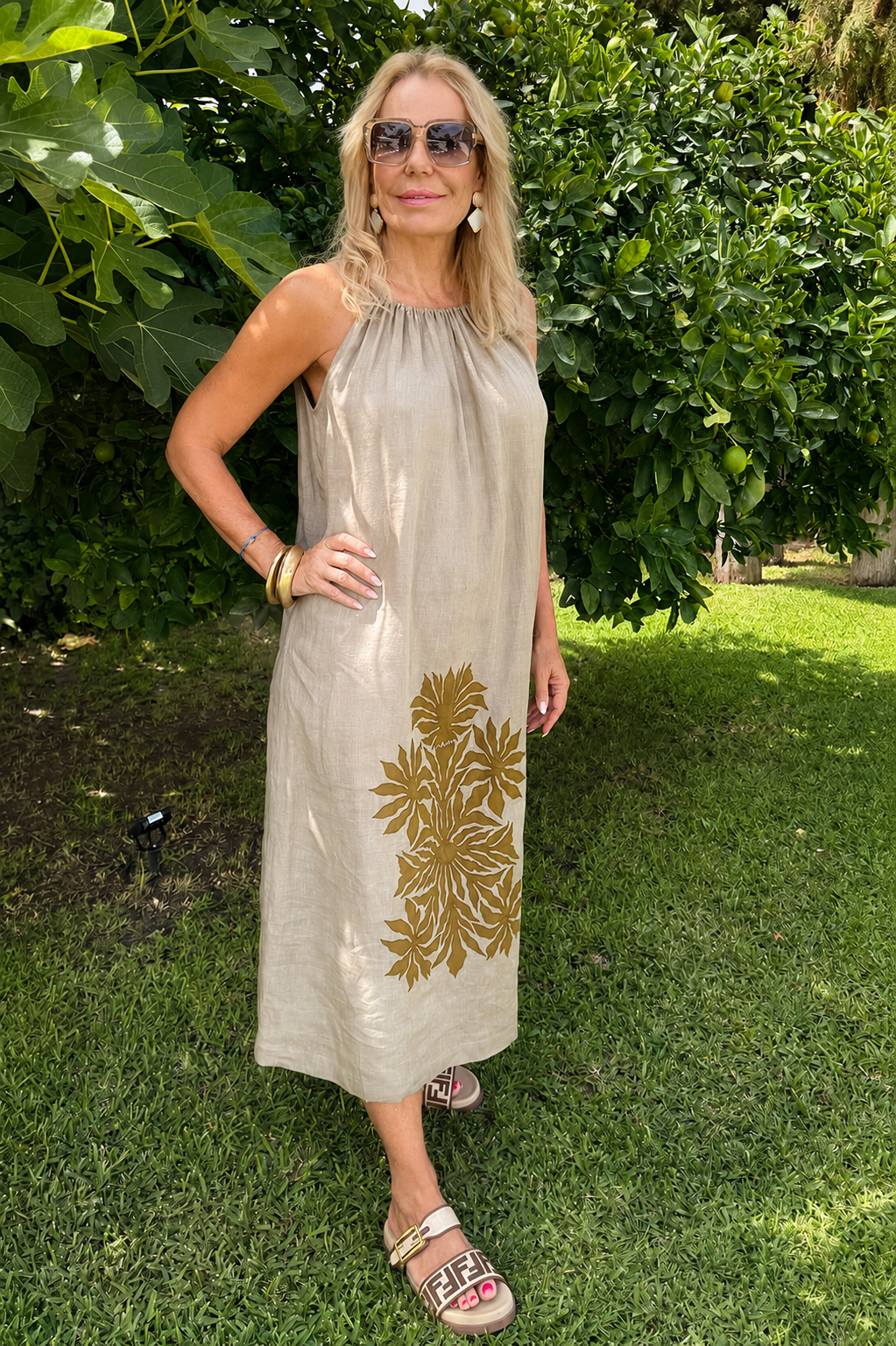 Salina Soleil Dress Sage Tonal
