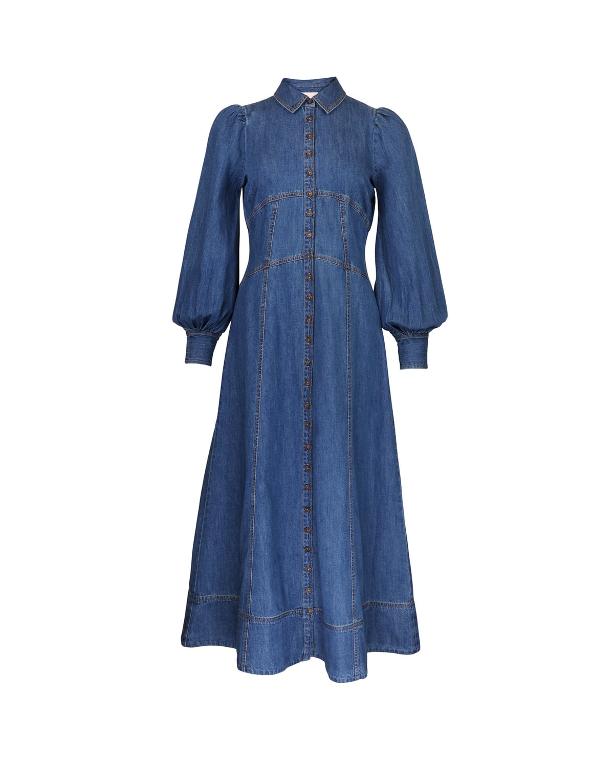 Denim Button-Down Dress French Blue