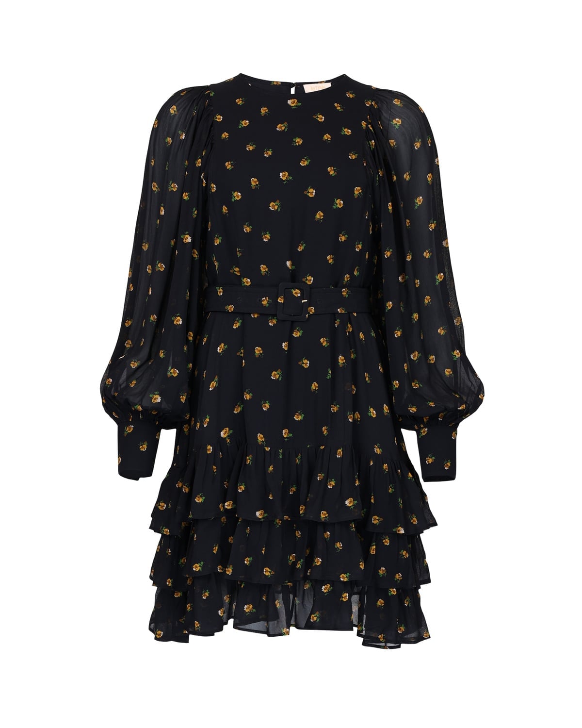Georgette Shift Dress Flower Buds