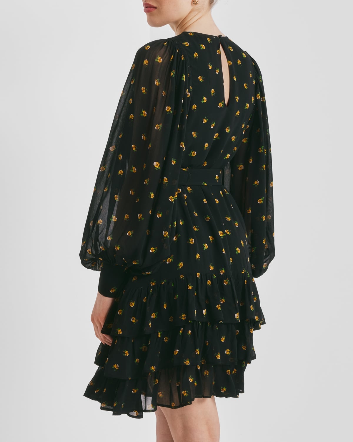 Georgette Shift Dress Flower Buds