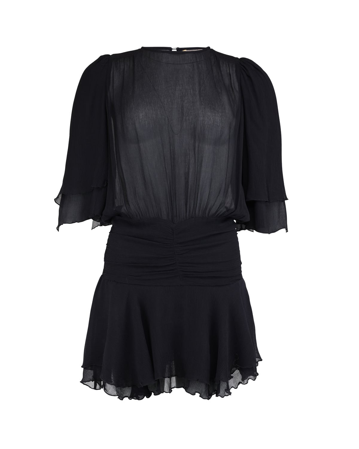 Chiffon Mini Dress Black