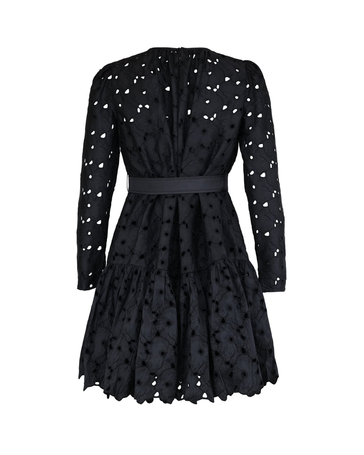 Embroidery Mini Dress Black