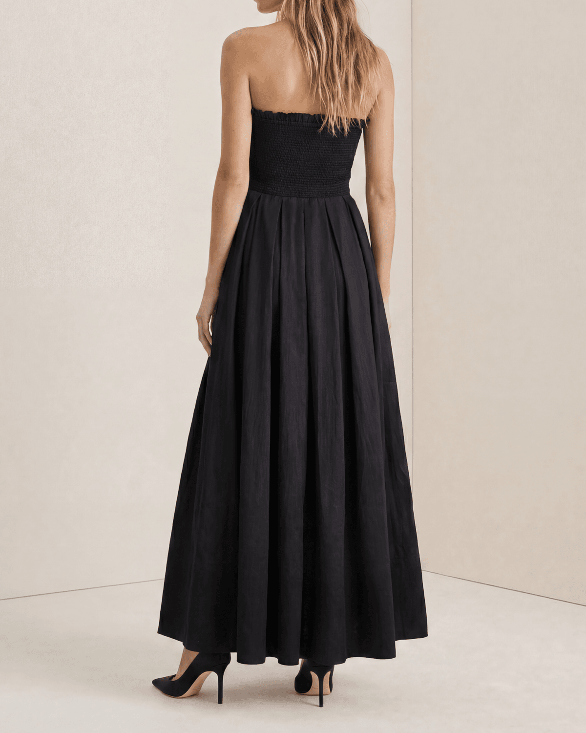 Taffeta Bandeau Dress Black