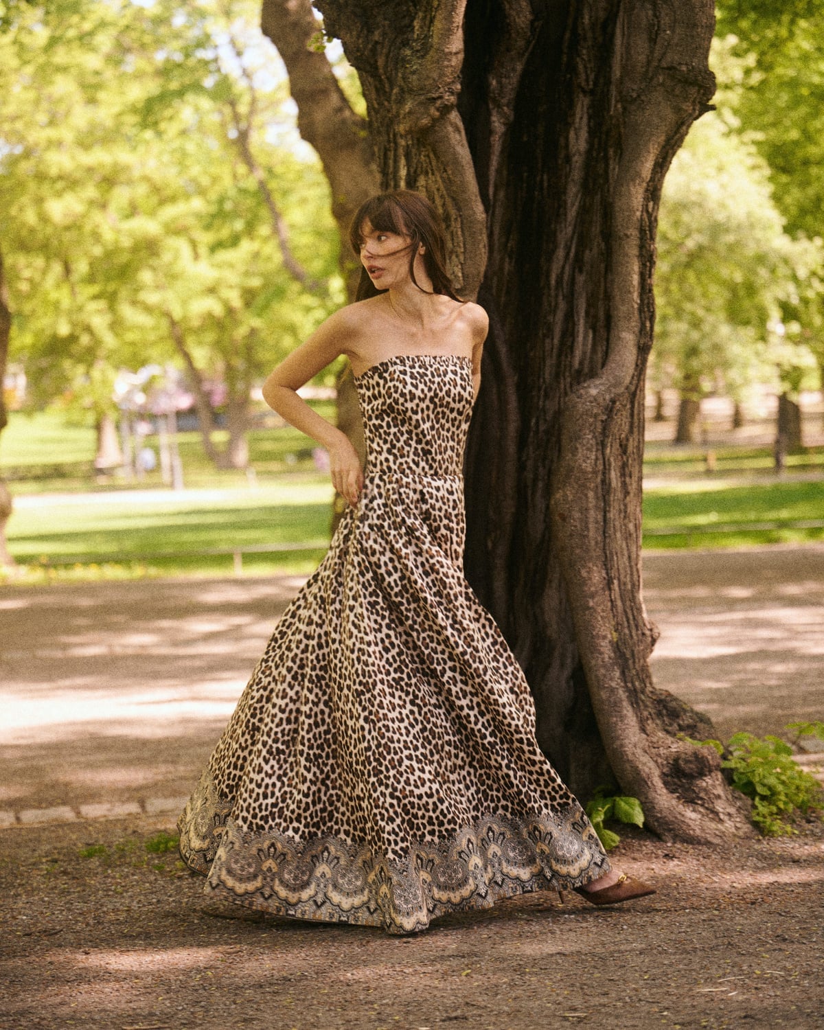 Taffeta Bandeau Dress Wild Paisley